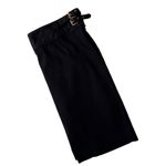 Ralph Lauren Lauren Pencil Skirt Sz M Modest Black Side Zip Double Metal… Photo 3