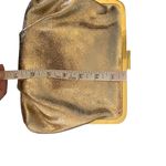 J.Crew Gold Leather Clutch Glam Handbag Evening bag Holiday Purse Christmas NYE Photo 11