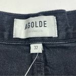AGOLDE  Parker Short Black‎ Denim Jean Cut Off Womens Size 32 Exposed Pockets NEW Photo 1