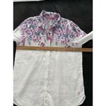 Joules Linen Shirt 8 White Floral Jeanne Print Lightweight Beach Lagenlook Photo 7