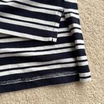 Jones New York  Navy Striped Long Sleeve Tee with Orange Accent Photo 5