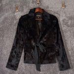 Club Monaco Faux Fur Womens Jacket Black Old Money Office Womens SP Photo 0