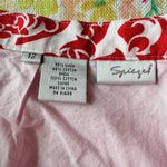 Spiegel Linen Cotton Blend Floral Scroll Paisley Red and White A-Line Skirt 12 Photo 2