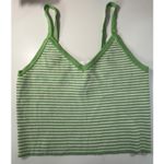 LA Hearts Green White Striped V Neck Cropped Tank Top Size Medium NWT Streetwear Photo 2