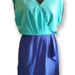 Apt. 9 𝅺 aqua & blue Medium(M) sleeveless draped skirt dress Photo 0