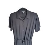 Eileen Fisher  - Black Short Sleeve Wide Leg Jumpsuit Drawstring Waist Sz S Photo 3