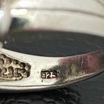 Sterling Silver Vintage 925 Signed  Chalcedony Natural Stone Ring Size 6.5 Photo 15