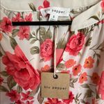 Blu Pepper Ruffled Red and Cream Blouse Size Small Photo 1