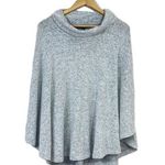 White House | Black Market Light Gray Knit Cowl Neck Poncho One Size Boho Western Photo 0