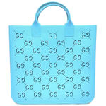 Gucci Blue Perforated Rubber Tote Bag with COA EUC Photo 0