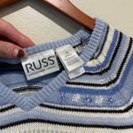 Vintage short sleeve knit sweater cottage core Blue Photo 3