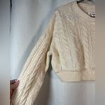 RE/DONE  Ivory White Cable Knit Cropped Sweater Size Small Photo 4