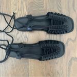 NWT Hereu Women's Consell Ankle Tie Calf Leather Sandal Black Size EU 41 US 10.5 Photo 0