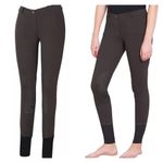 TuffRider Women's Starter Pull-On Knee Patch Breeches Charcoal Gray Size Small Photo 1