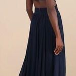 Lulus NWOT  Vivid Imagination Navy Blue Cutout Maxi Dress Bridesmaid Wedding Sz M Photo 1