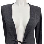 Ellen Tracy Merino Wool Gray Belted Cardigan Sweater Women’s L Photo 1