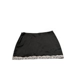 Edikted Women's Size MEDIUM Freya Black Satin Lace Trim Mini Skirt Photo 2