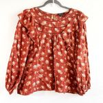 Madewell  Blouse Ladder-Trim Ruffle Top in Homestead Bouquet Sz S GUC Photo 5