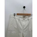 LOGO By Lori Goldstein LOGO Lori Cream White Cropped Wide Leg Denim Jeans Womens Size 18WP Frayed Hem Photo 2