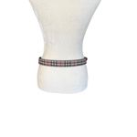 Absolutely Fresh plaid adjustable waist belt with silver buckle size M/L Tan Photo 2