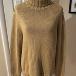 J.CREW TAN CHUNKY KNIT TURTLENECK PULLOVER Fisherman SWEATER Preppy Classic XL Photo 0