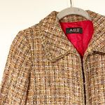 ABS Allen Schwartz Allen B. Schwartz Wool Coat Size Petite Runway Tweed Wool Plaid Jacket Peacoat Photo 4