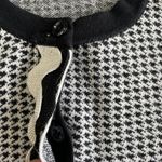 Ann Taylor Cardigan Sweater Black White Houndstooth Hidden Button Up Womens SP Photo 3