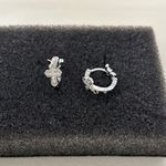 13mm CZ Cross Hoop Earrings for Men Women Streetwear Hip Hop Punk Unisex Earring Silver Photo 2