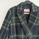 Levi's  Blazer Womens Medium Green Tartan Plaid Blackwatch Double Breasted Luxury Photo 2