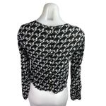 Aeropostale  Black Animal Bird Print Long Sleeve Crop Shirt Blouse Top Size S Photo 1