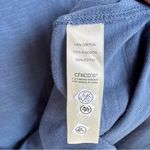 Chico's Chico’s Slate Blue Slub Knit Braided Neckline Short Sleeve Tee 100% Cotton NEW Photo 5