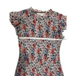 Veronica Beard Cici Ruched Smocked Ruffle Sleeve Floral Flower Mini Dress 0 Photo 5