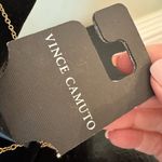 Vince Camuto Gold Necklace with Blue Faceted Pendant Photo 3