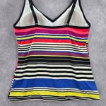 Jag Pink Multi Color Stripe Padded Stretch Swimwear Tankini Tank Top Medium M Photo 5