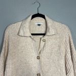 American Eagle Ribbed Button Front Cardigan Oversized Size M Cream Relaxed Size M Photo 2