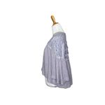 Free People  Lavender Lace Embroidery gauze 100% Cotton Crop Top Size Medium Photo 2