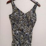 Roxanne Classics 12 36D Tiger Striped One Piece Swim Suit in Black n Gold Photo 0