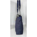 Tory Burch  Canvas Jane Tote navy patient leather Shoulder Bag Photo 8