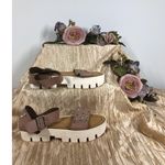 Minka Women Peach Pyramid Studs Lori Tan Leather Studded Sandals 9 Made In Italy Photo 1