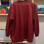 Burgundy Sweater with Knitted Neck and Cuffs and Embroidery Size 1X Photo 7