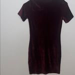 Burgundy Velvet Short Sleeve Dress Red Photo 1