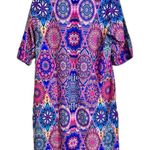 NWT Aumora Women's Shift Dress Floral Paisley Print V Neck Mini Dress Purple Size L Photo 1