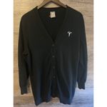 Tesla  Cardigan Black Sweater Size Large Black Unisex V neck Button down Photo 1