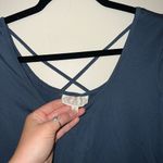 Pink Rose Blue Short Sleeve Top with Cross in Back Photo 1