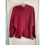 Chico's  Sweater Plus Size 2X Red Cable Knit Cowl Neck Preppy Twee Holidays Photo 4