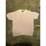 NO NAME Pink Cream Short Sleeve Cashmere Sweater Color block Size XS Photo 1