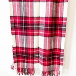 Talbots  Pure Cashmere Red Plaid Rectangle Scarf Oversized Warmth Gift Giving New Photo 5