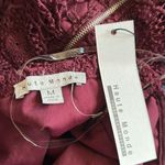Haute Monde Burgundy Wine Crochet Lace Halter Romper NWT Medium Photo 6