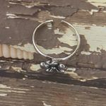 Sterling Silver Flower Toe Ring Oxidized Silver Photo 3