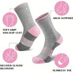 Colorful Athletic Women's Socks 5 PACK Crew Mid Calf High Quality NEW Purple Photo 6
